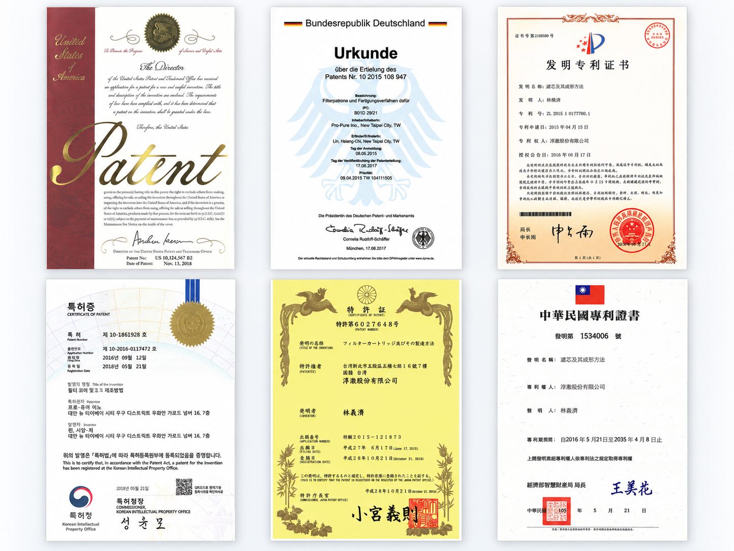 專業認證與專利實力｜跨國專利布局，展現持續創新的研發成果